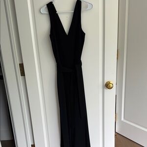 Club Monaco Black V-Neck Sleeveless Jumpsuit